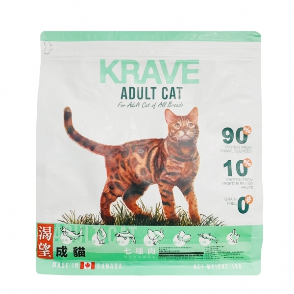 加拿大 渴望 KRAVE 無穀低敏天然貓糧 成貓-七種肉配方