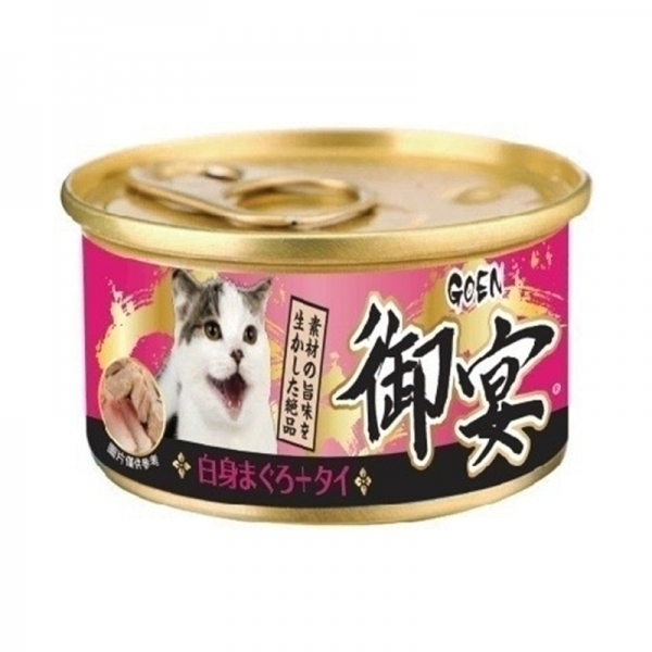 【御宴】貓湯罐80g-白身鮪魚+鯛魚