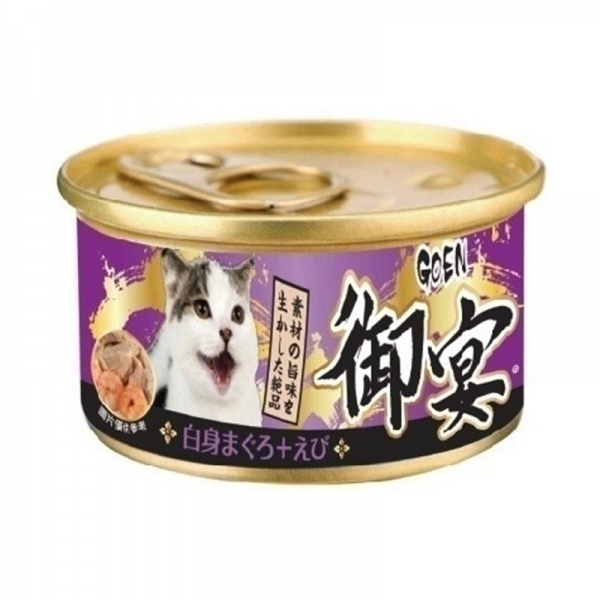 【御宴】貓湯罐80g-白身鮪魚+鮮蝦