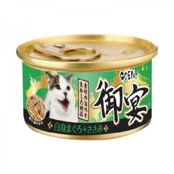 【御宴】貓湯罐80g-白身鮪魚+雞肉