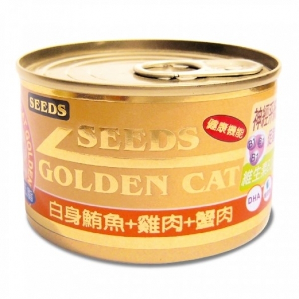 【GOLDEN CAT】 健康機能特級金貓罐170g-白身鮪魚+雞肉+蟹肉(維他命B1)