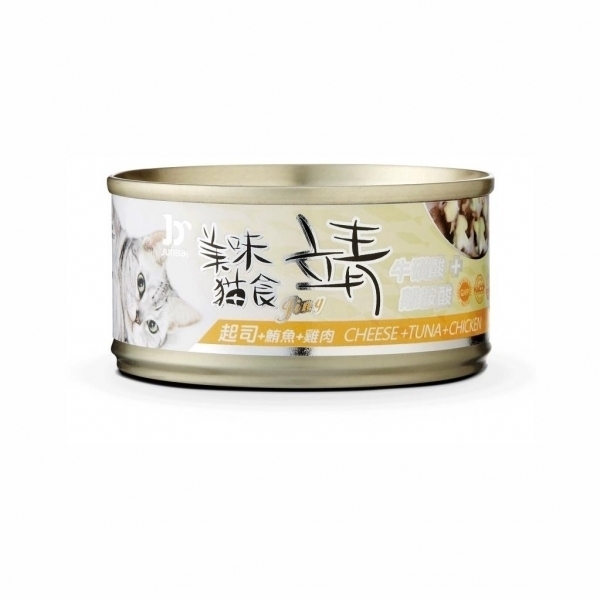靖 Jing 美味貓罐 80G-鮪魚+雞肉+起司