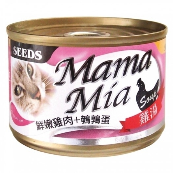 機能愛貓雞湯餐罐 鮮嫩雞肉+鵪鶉蛋 170g MamaMia