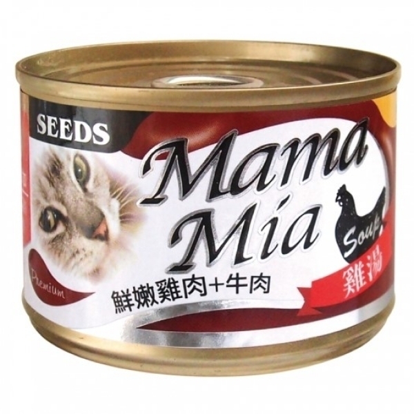 機能愛貓雞湯餐罐 鮮嫩雞肉+牛肉 170g MamaMia