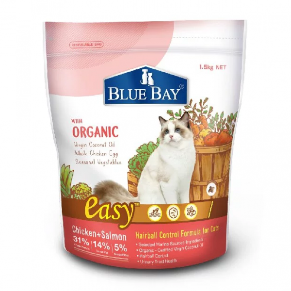 BLUE BAY 貓飼料 雞肉+鮭魚1.5kg (成幼貓化毛配方)