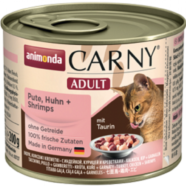 德國卡恩 主食罐200g (火雞肉+雞肉+蝦) ANIMONDA – CARNY 阿曼達