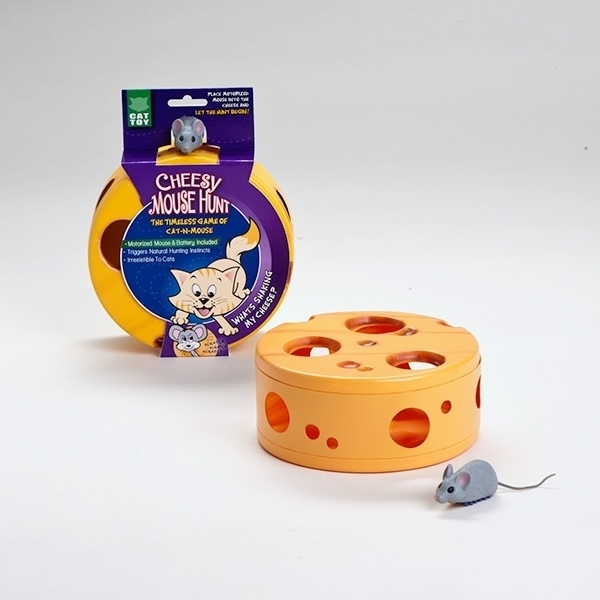 電動老鼠+起司盒逗貓玩具