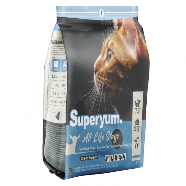 極致美味 凍乾貓糧superyum 羊肉鮭魚 全齡貓 1公斤