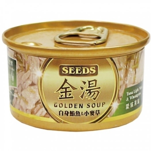 迎夏大作戰-金湯愛貓湯罐 白身鮪魚+小麥草 80g GOLDEN SOUP