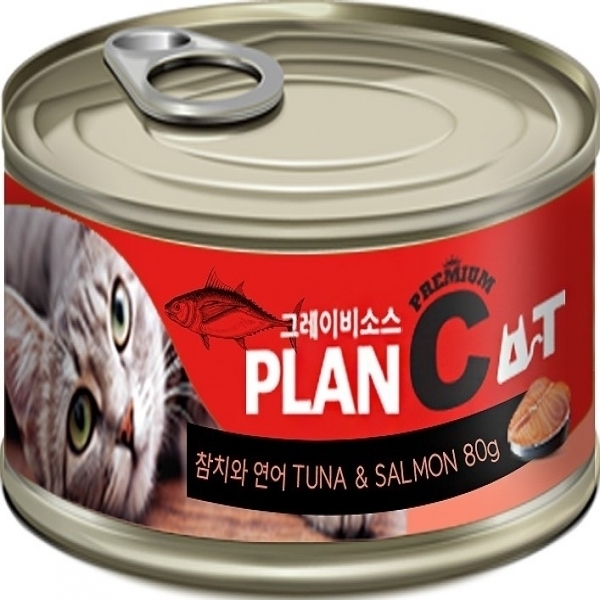 韓國PlanCat 無穀貓罐 (鮪魚+鮭魚) 80公克