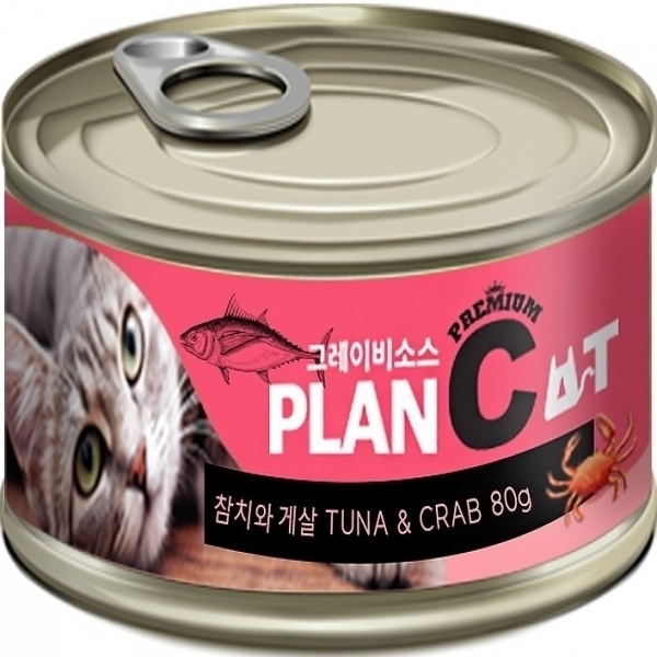 韓國PlanCat 無穀貓罐 (鮪魚+蟹肉) 80公克